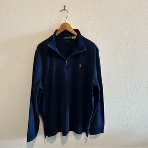 Polo Ralph Lauren Navy Quarter-Zip Sweater Estate Rib